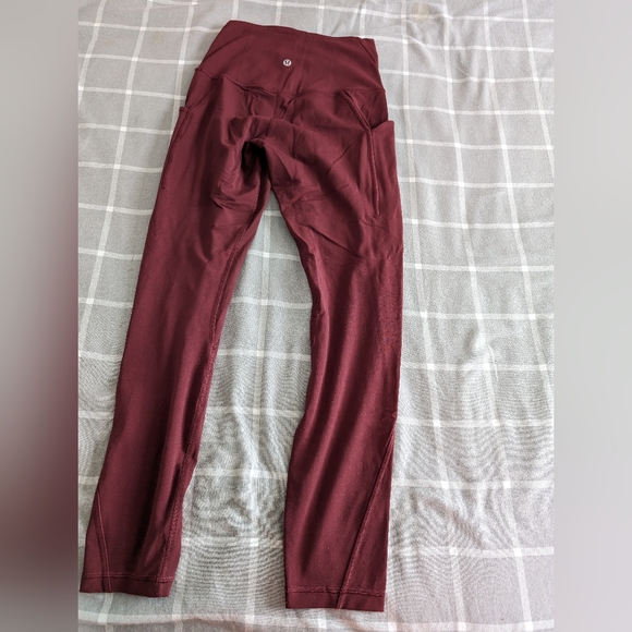NWOT Lululemon Align High Rise Pant with Pockets 25" Red Merlot Size 4 - Picture 5 of 6